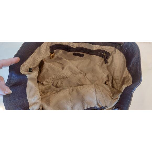 COLE HAAN Purple‎ Pebble Leather Large Bucket Hobo Shoulder Bag Purse Vtg - Picture 6 of 13